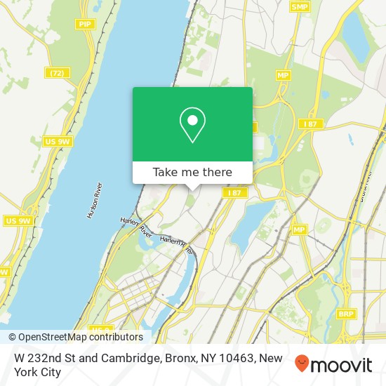 Mapa de W 232nd St and Cambridge, Bronx, NY 10463