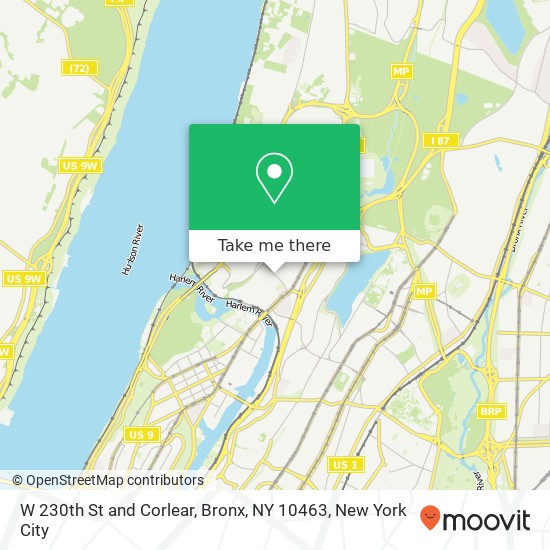 Mapa de W 230th St and Corlear, Bronx, NY 10463