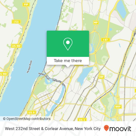 Mapa de West 232nd Street & Corlear Avenue