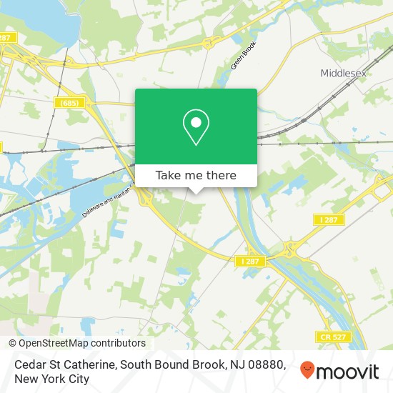 Mapa de Cedar St Catherine, South Bound Brook, NJ 08880