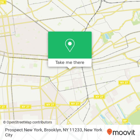 Mapa de Prospect New York, Brooklyn, NY 11233