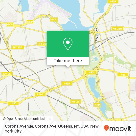 Mapa de Corona Avenue, Corona Ave, Queens, NY, USA