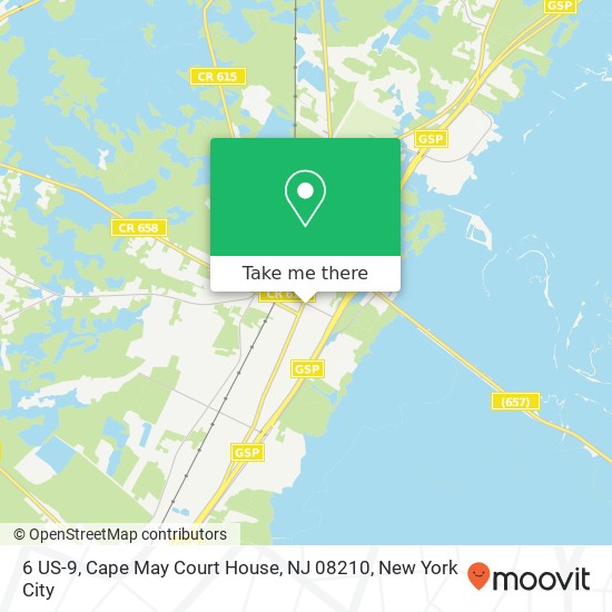 Mapa de 6 US-9, Cape May Court House, NJ 08210