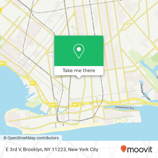 Mapa de E 3rd V, Brooklyn, NY 11223