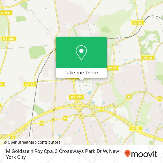 Mapa de M Goldstein Roy Cpa, 3 Crossways Park Dr W