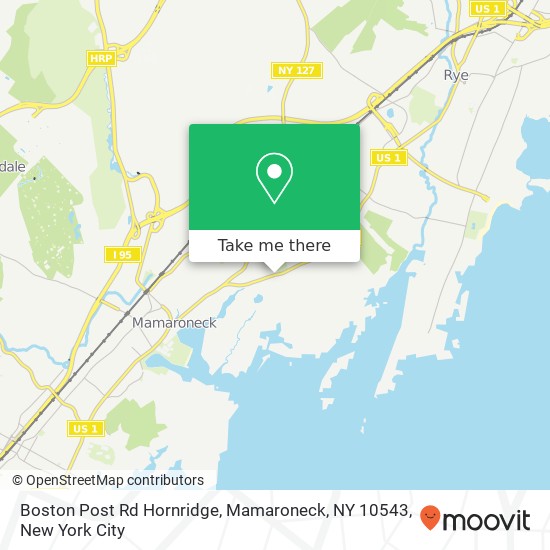 Mapa de Boston Post Rd Hornridge, Mamaroneck, NY 10543