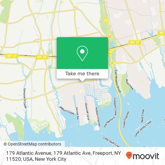Mapa de 179 Atlantic Avenue, 179 Atlantic Ave, Freeport, NY 11520, USA