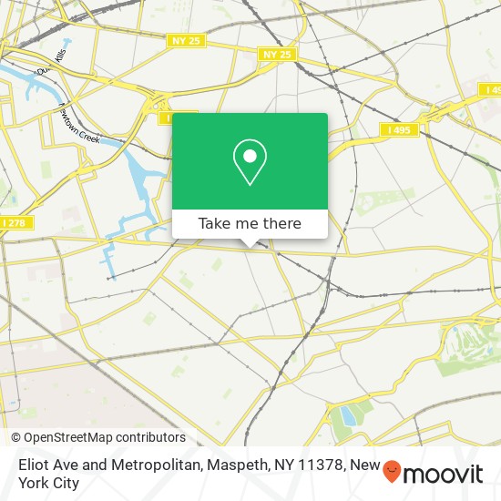 Eliot Ave and Metropolitan, Maspeth, NY 11378 map