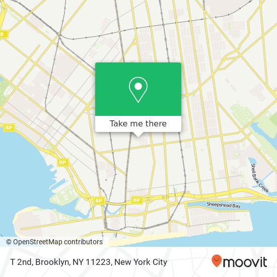 Mapa de T 2nd, Brooklyn, NY 11223