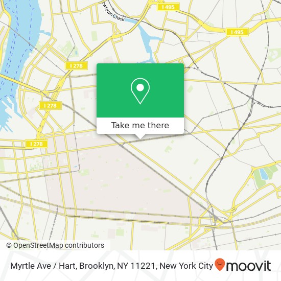 Mapa de Myrtle Ave / Hart, Brooklyn, NY 11221