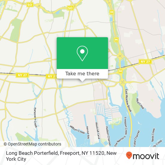Mapa de Long Beach Porterfield, Freeport, NY 11520