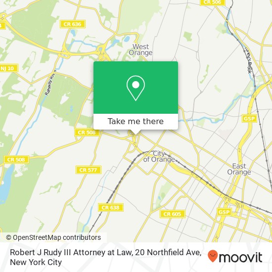 Mapa de Robert J Rudy III Attorney at Law, 20 Northfield Ave