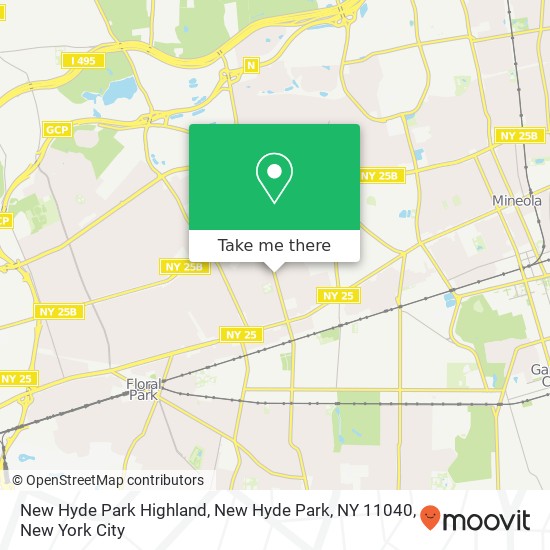 Mapa de New Hyde Park Highland, New Hyde Park, NY 11040