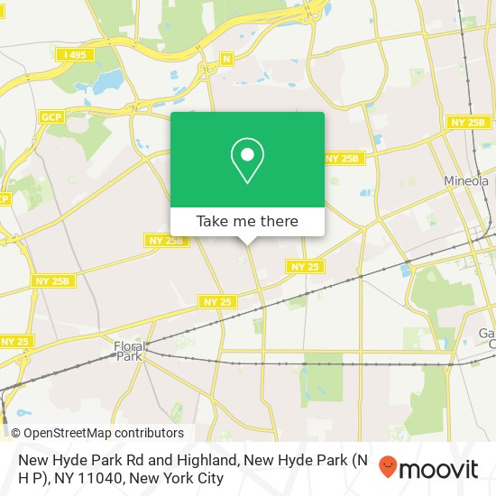 Mapa de New Hyde Park Rd and Highland, New Hyde Park (N H P), NY 11040