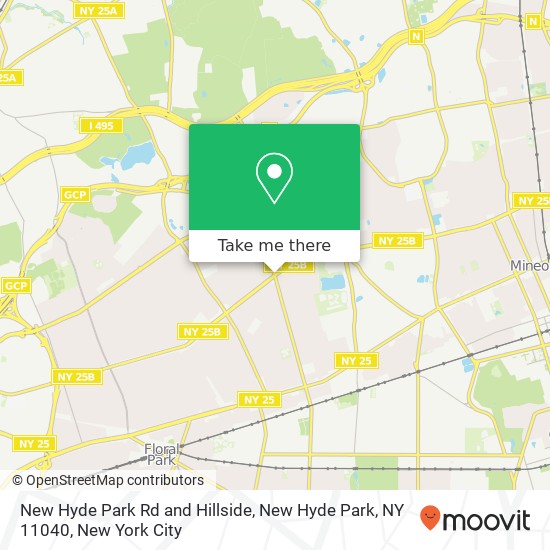 Mapa de New Hyde Park Rd and Hillside, New Hyde Park, NY 11040