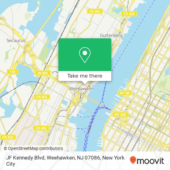 JF Kennedy Blvd, Weehawken, NJ 07086 map