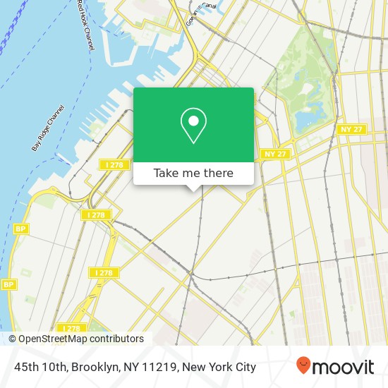 Mapa de 45th 10th, Brooklyn, NY 11219