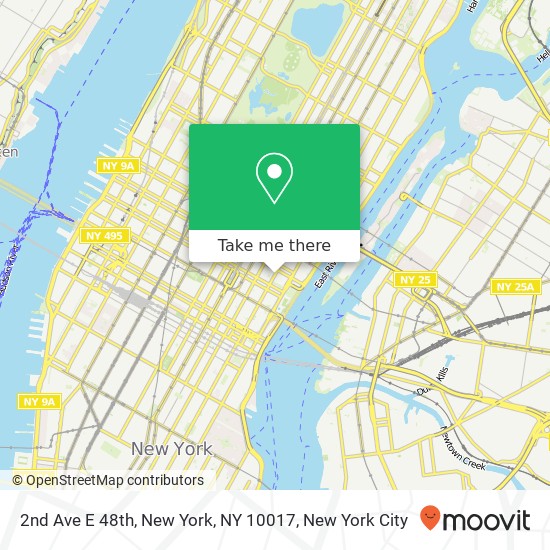 Mapa de 2nd Ave E 48th, New York, NY 10017