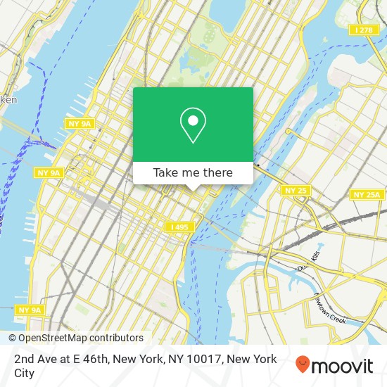Mapa de 2nd Ave at E 46th, New York, NY 10017