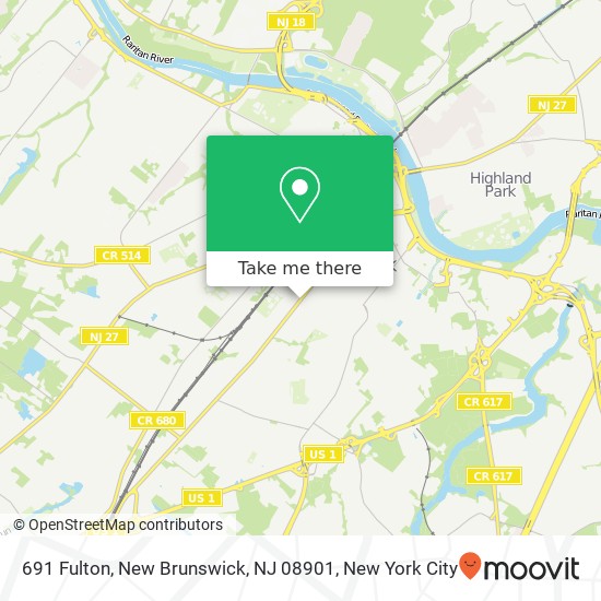 Mapa de 691 Fulton, New Brunswick, NJ 08901