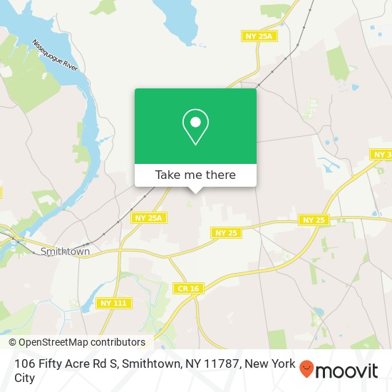 106 Fifty Acre Rd S, Smithtown, NY 11787 map