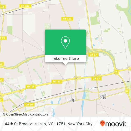 Mapa de 44th St Brookville, Islip, NY 11751