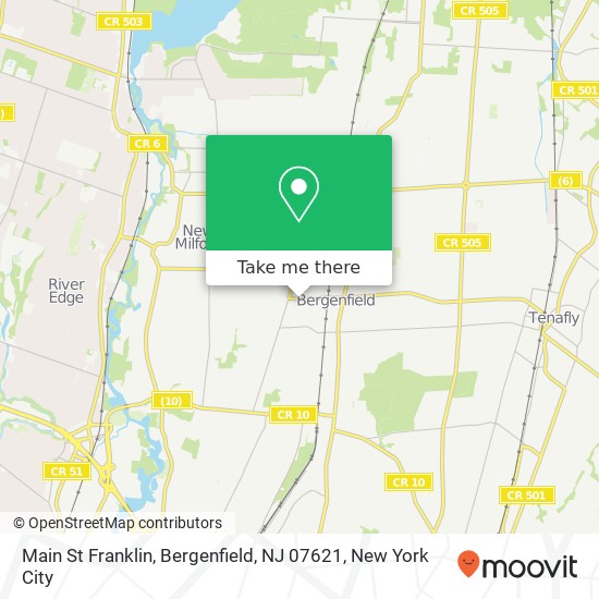 Mapa de Main St Franklin, Bergenfield, NJ 07621