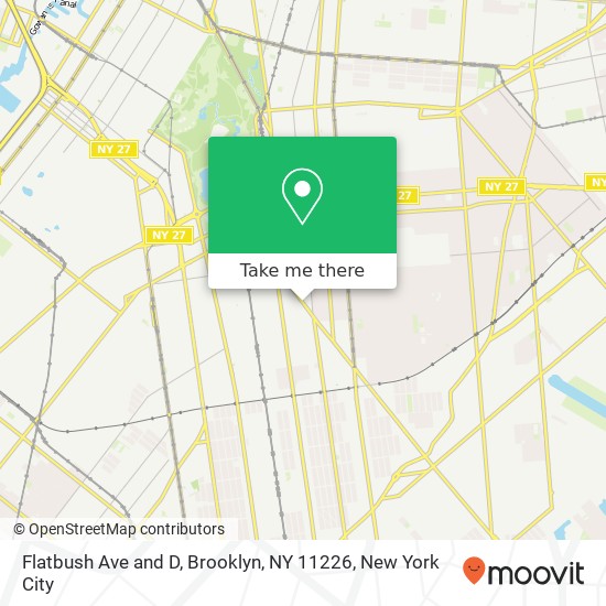 Flatbush Ave and D, Brooklyn, NY 11226 map