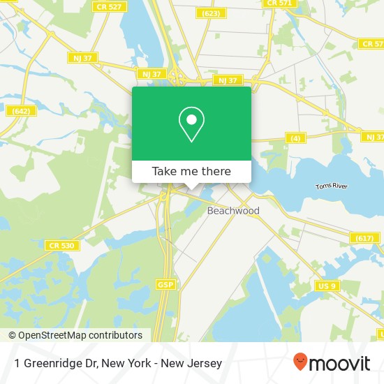 Mapa de 1 Greenridge Dr, Toms River, NJ 08757