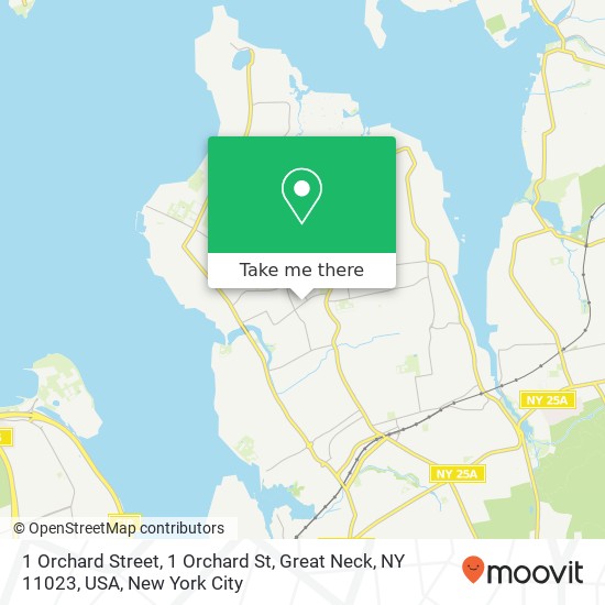 Mapa de 1 Orchard Street, 1 Orchard St, Great Neck, NY 11023, USA