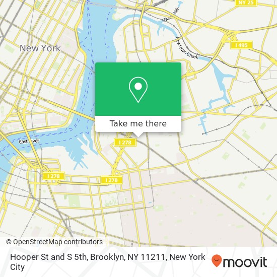 Mapa de Hooper St and S 5th, Brooklyn, NY 11211