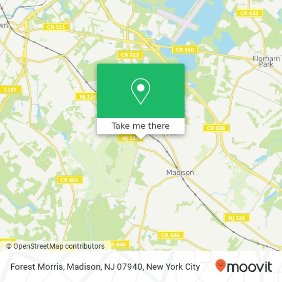 Mapa de Forest Morris, Madison, NJ 07940