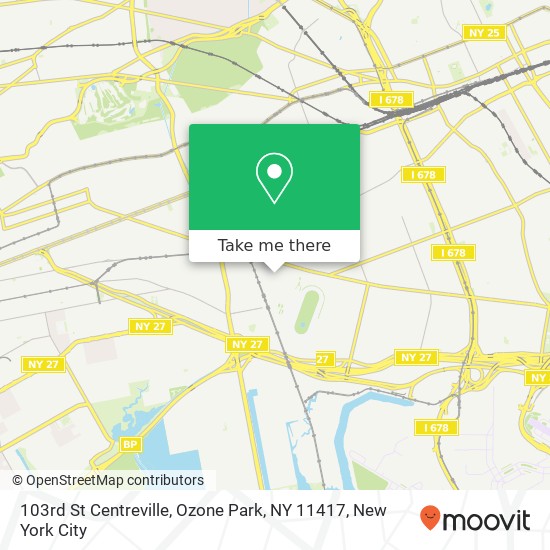Mapa de 103rd St Centreville, Ozone Park, NY 11417