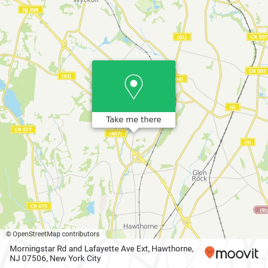 Morningstar Rd and Lafayette Ave Ext, Hawthorne, NJ 07506 map
