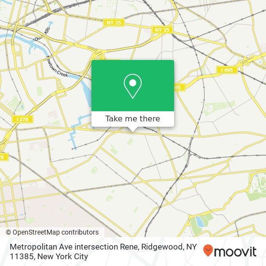 Mapa de Metropolitan Ave intersection Rene, Ridgewood, NY 11385
