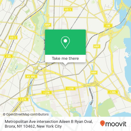 Metropolitan Ave intersection Aileen B Ryan Oval, Bronx, NY 10462 map