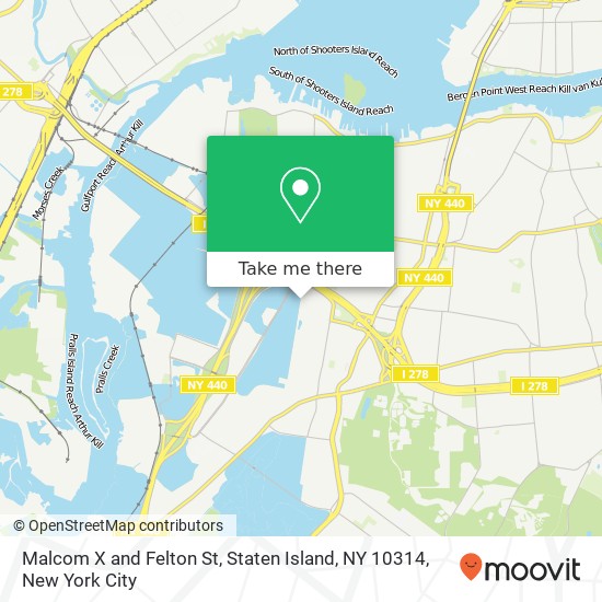 Mapa de Malcom X and Felton St, Staten Island, NY 10314