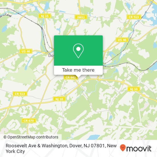 Mapa de Roosevelt Ave & Washington, Dover, NJ 07801