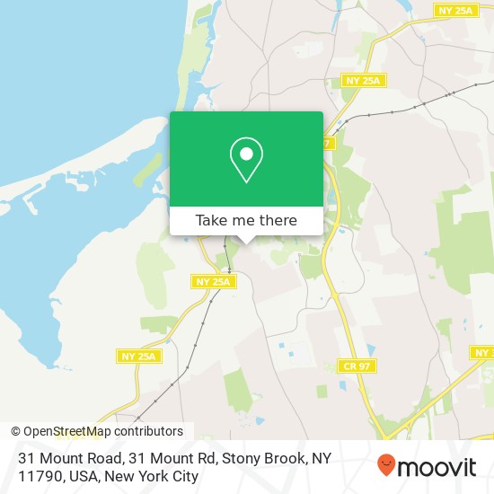 Mapa de 31 Mount Road, 31 Mount Rd, Stony Brook, NY 11790, USA