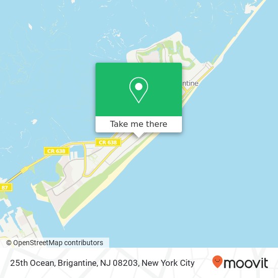 Mapa de 25th Ocean, Brigantine, NJ 08203