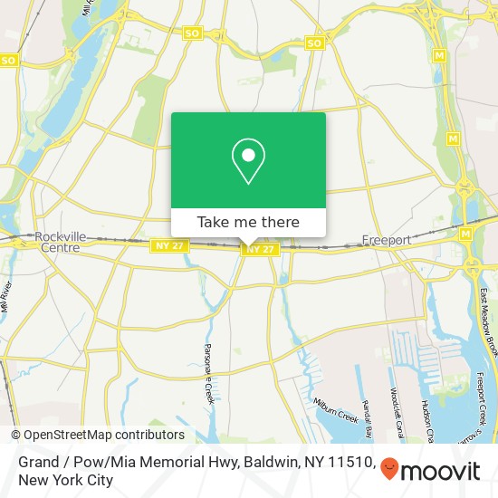 Mapa de Grand / Pow / Mia Memorial Hwy, Baldwin, NY 11510