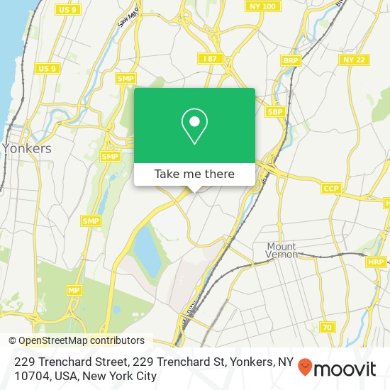 229 Trenchard Street, 229 Trenchard St, Yonkers, NY 10704, USA map