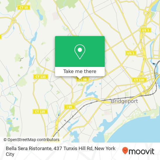 Mapa de Bella Sera Ristorante, 437 Tunxis Hill Rd