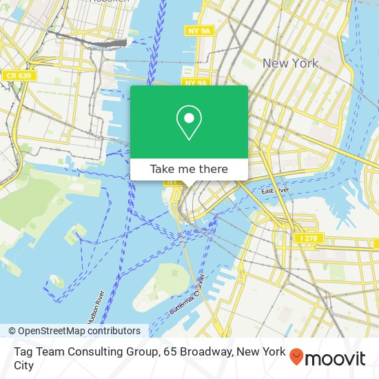 Mapa de Tag Team Consulting Group, 65 Broadway