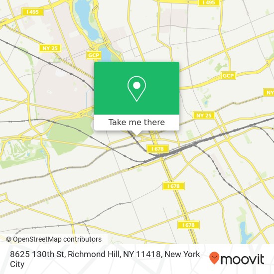 Mapa de 8625 130th St, Richmond Hill, NY 11418