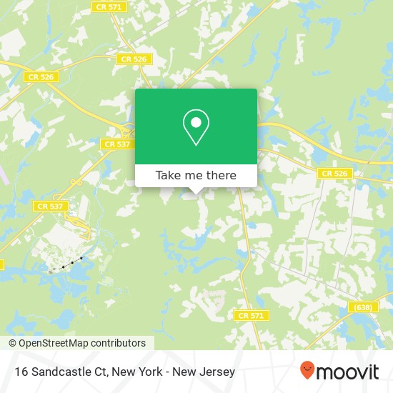 Mapa de 16 Sandcastle Ct, Jackson, NJ 08527