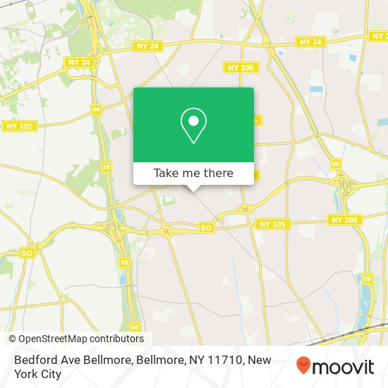 Mapa de Bedford Ave Bellmore, Bellmore, NY 11710