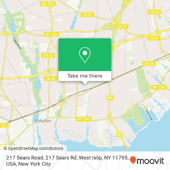 217 Sears Road, 217 Sears Rd, West Islip, NY 11795, USA map