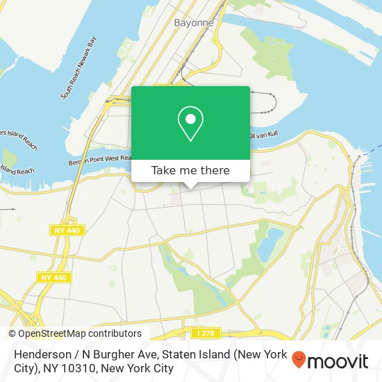 Mapa de Henderson / N Burgher Ave, Staten Island (New York City), NY 10310