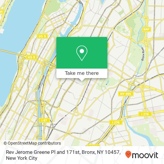 Rev Jerome Greene Pl and 171st, Bronx, NY 10457 map